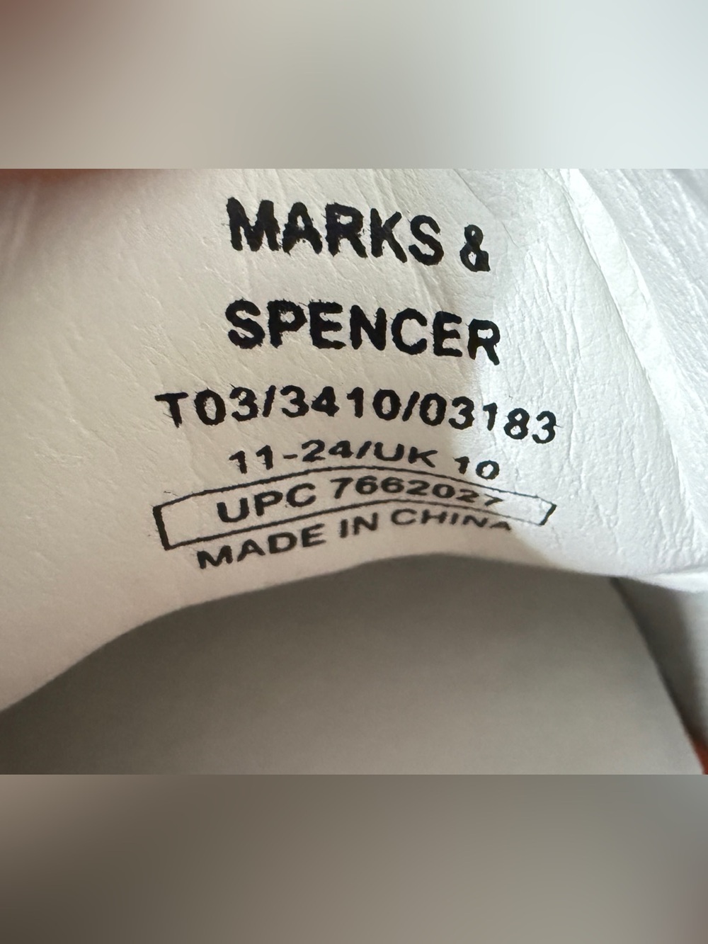 Marks & Spencer White Leather Men’s Sneakers with Brown Welt - Picture 12 of 12